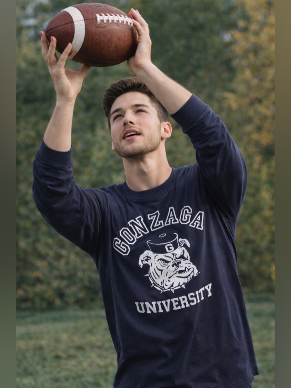 NWOT Homefield Gonzaga University‎ Long Sleeve Shirt Navy Graphic Tee Size Small